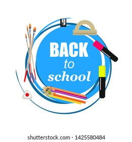 Back to school stationery banner