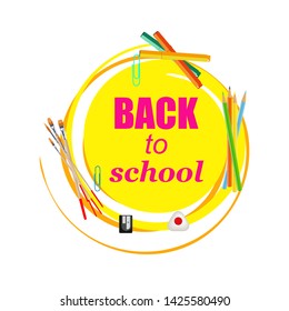 Back to school stationery banner