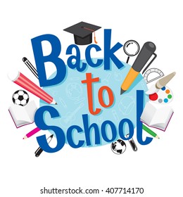 Back To School With Stationery, Book, Children, Knowledge, Supplies, Educational Subject
