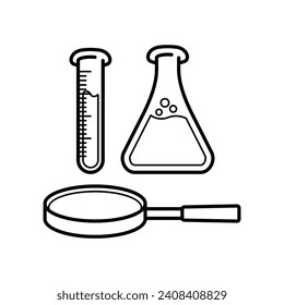 Back to school stationery vector art icon design line art outline. School, education, college, office tools and equipment