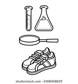 Back to school stationery vector art icon design line art outline. School, education, college, office tools and equipment