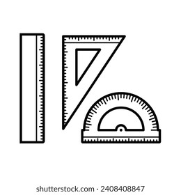 Back to school stationery vector art icon design line art outline. School, education, college, office tools and equipment