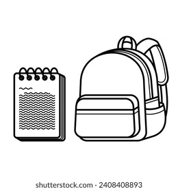 Back to school stationery vector art icon design line art outline. School, education, college, office tools and equipment