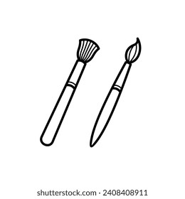 Back to school stationery vector art icon design line art outline. School, education, college, office tools and equipment