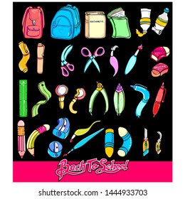 back to school sticker, full color