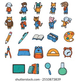 Voltar Para O Conjunto De Adesivos Da Escola - Colorido