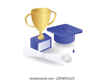 De vuelta al trofeo de logros escolares para los graduados de educación escolar