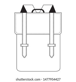 Back to school. Student backpack. Flat style vector illustration isolated on white background.