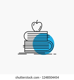 back to school, school, student, books, apple Line Icon