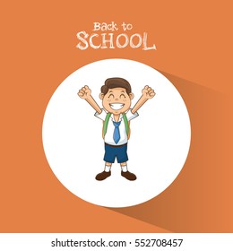 back to school student boy happy uniform tie