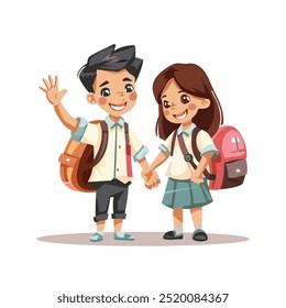 back to school student clipart vector design