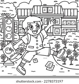 De vuelta a la escuela, los estudiantes van a la escuela 