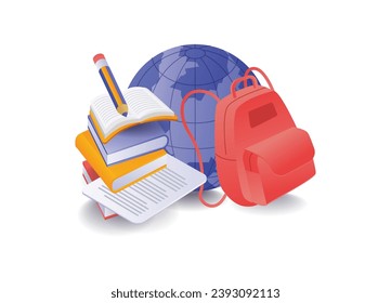 De vuelta al concepto de ilustración infográfica escolar