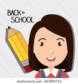 back school student pencil vector illustration graphic