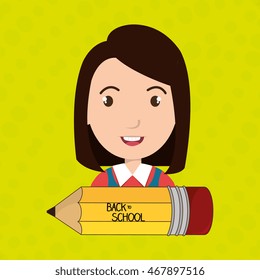 back school student pencil vector illustration graphic