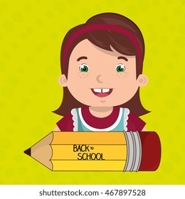 back school student pencil vector illustration graphic
