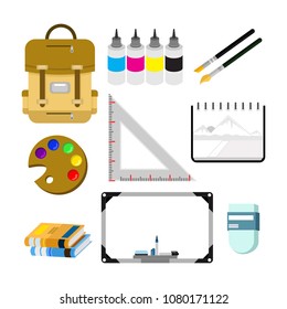 Back to School Student Stuff Illustration Set