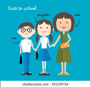 back to school / student vector / parent time