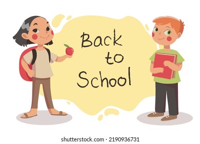 Back to school. The students are getting ready for school. Any text can be added.
