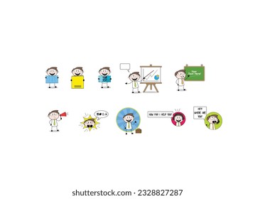 Back to school. Students who learn and grow on their own with various subjects. Education content illustration mega set. Productive Workflow Organization - Concept illustrations. 