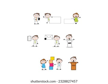 Back to school. Students who learn and grow on their own with various subjects. Education content illustration mega set. Productive Workflow Organization - Concept illustrations. 