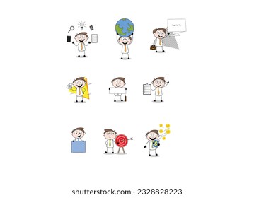 Back to school. Students who learn and grow on their own with various subjects. Education content illustration mega set. Productive Workflow Organization - Concept illustrations. 
