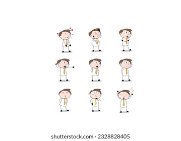 De vuelta a la escuela. Estudiantes que aprenden y crecen solos con diversas materias. Mega set de ilustraciones de contenido educativo. Organización de flujo de trabajo productivo: ilustraciones de concepto. 