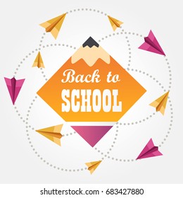 back to school. Stylized school pencil. 
