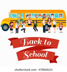 Back to School summer sale background. Boy and girl at the blackboard, education concept banner