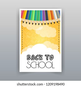 Back to school summer sale brochure design vector