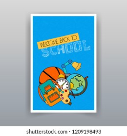 Back to school summer sale brochure design vector
