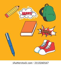 Back to school, school supplies.