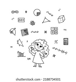 Back to school! School supplies in doodle style. 