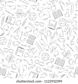 Back to school supplies doodles set