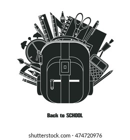 Back to school. School supplies. Education concept. Vector illustration.