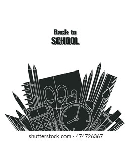 Back to school. School supplies. Education concept. Vector illustration.