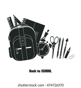Back to school. School supplies. Education concept. Vector illustration.