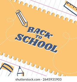 Back to school. School supplies and educational elements. Vector illustration.