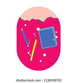 Back to School Supplies Element Icon Isolated