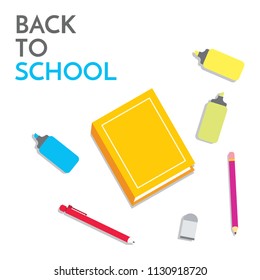 Back to School Supplies Element Icon Isolated