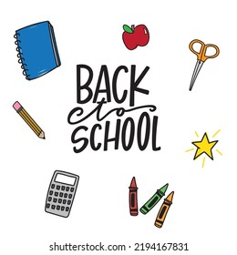 Back to School supplies graphic
