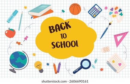 Back to School Supplies Illustration vector illustrator