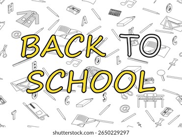 Back to school with a school supplies pattern