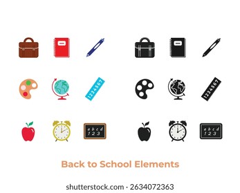 Back to school school supplies set