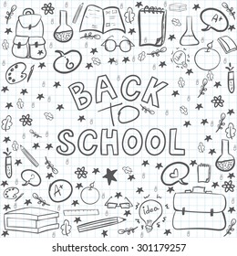 Back to School supplies sketchy notebook