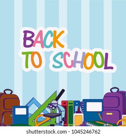 Back to school and supplies vector illustration graphic design