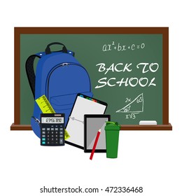 Back to school supplies, vector illustration