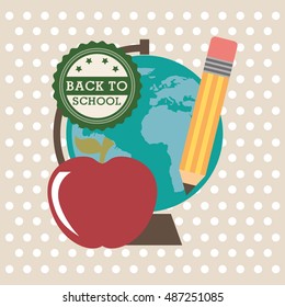 back to school with supplies vector illustration design