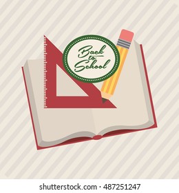 back to school with supplies vector illustration design