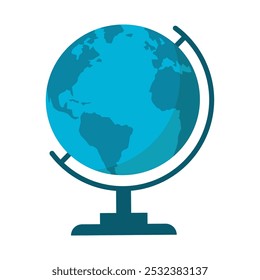 Back to school supply globe icon isolated.